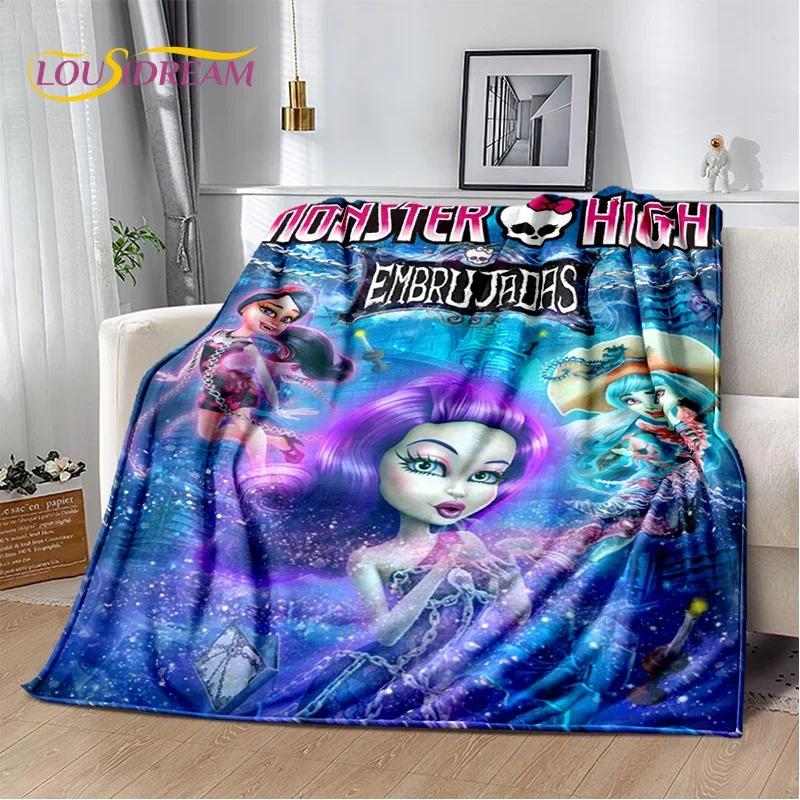 Мягкие одеяла с героями мультфильмов Monster High Draculaura Vampire, сохраняющие тепло, удобные для пикника, кровати, дивана, дома, спальни, детей