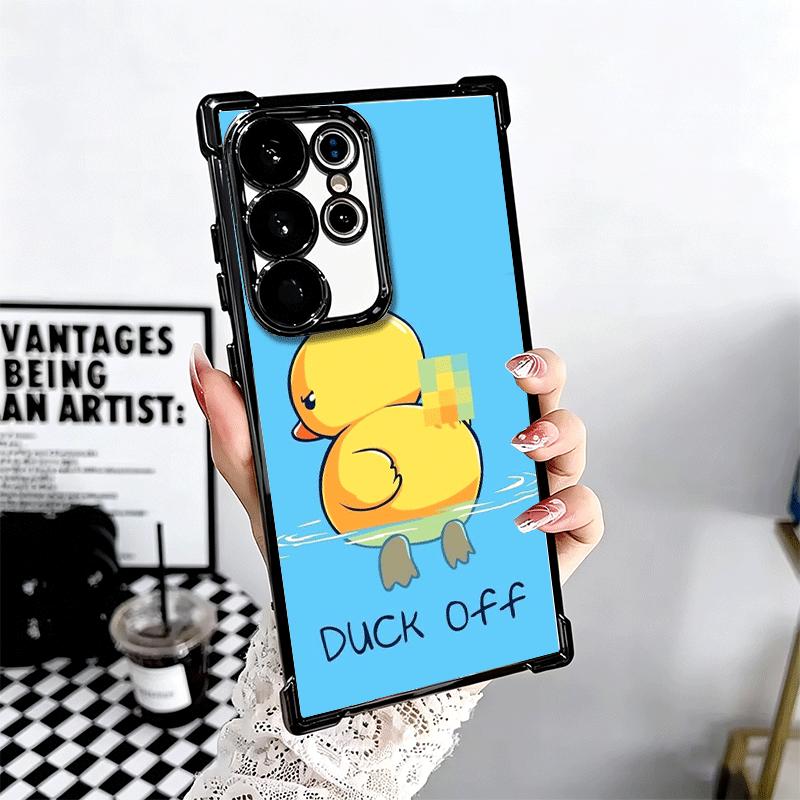 Забавный Милый Мультяшный Утенок Покрытие Чехол Для Телефона Для Samsung Galaxy S24 S25 FE S26 Edge S23 Ultra S22 S21 Plus S20 Противоударный Подушка Безопасности C