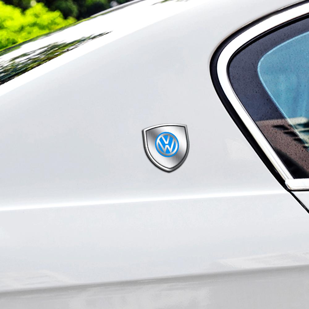 T301/2pcs 3D Metal Car Window Trunk Emblem Decor Sticker Valve Cap For Volkswagen Jetta Golf Beetle GTD GTI MK4 R Auto Accessories