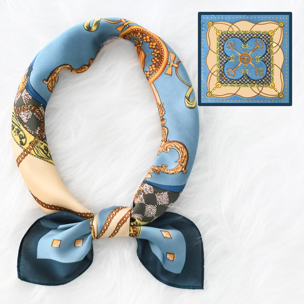 Women'S New Fashionable Atmosphere Simulation Silk Scarf Neck Protection Scarf Spring Summer Autumn Square Scarf