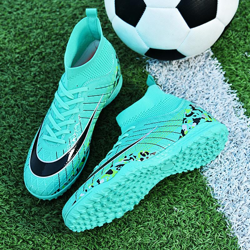 Футбольные бутсы осень новые высокие молодежные противоскользящие сломанные ногти TF длинные ногти спортивная обувь тренировочные футбольные бутсы