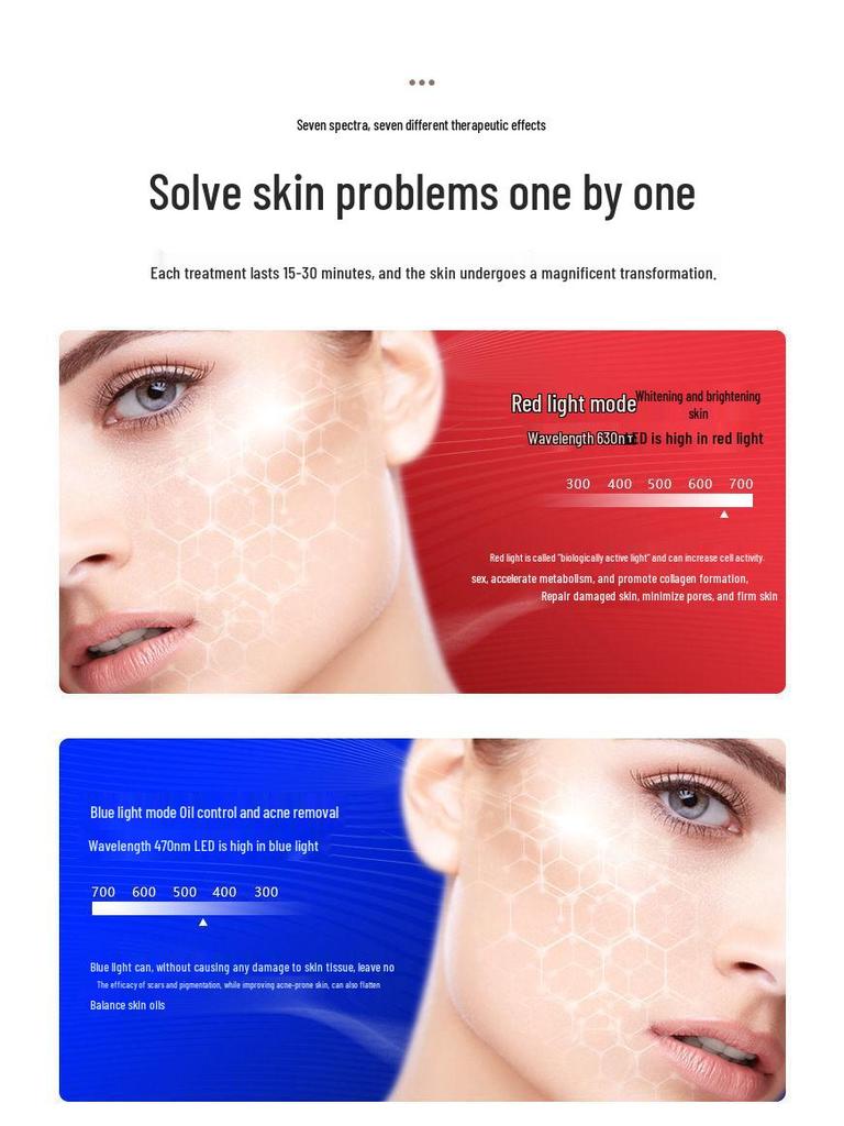 Светодиодная маска для лица для фотоомоложения - Домашнее отбеливающее и косметическое устройство