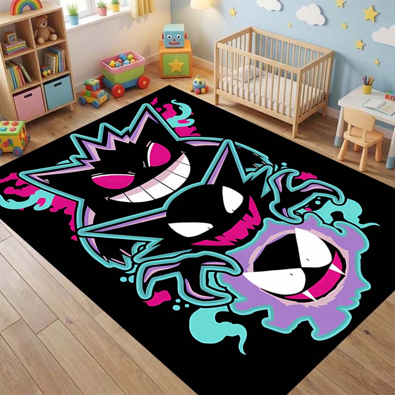 Cute Cartoon Pokémon Rug Decoration; G-Gengar Balcony Super Absorbent Bathroom Rug; Kitchen Rug.