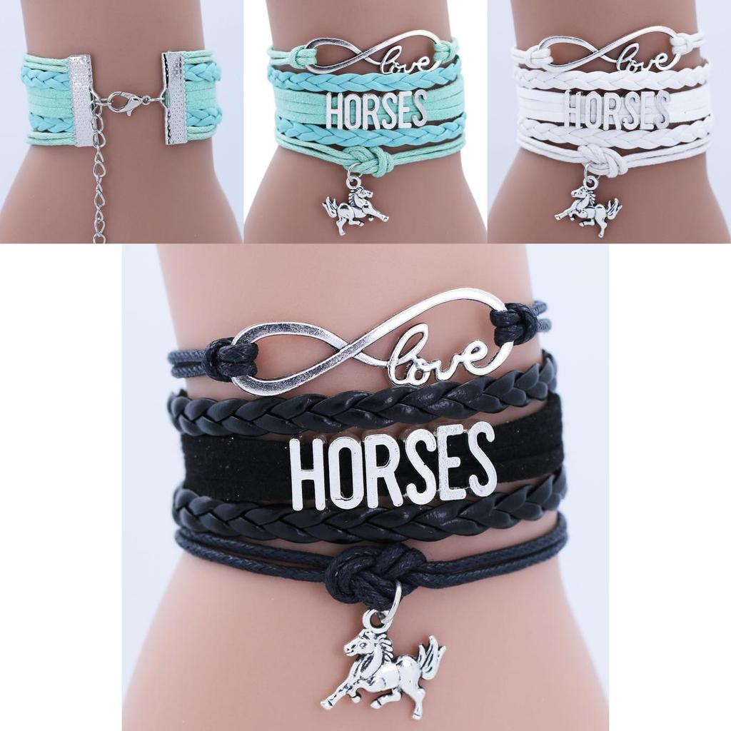 Подвеска-лошадь из сплава, браслет ручной работы, модный европейский и американский стиль, идеальный подарок для празднования годовщины