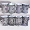 Children's Coin Canister Euro Dollar Money Jar Coin Box Safe Cylinder Piggy Bank Tinplate Deposit Boxes Gift Savings Jars