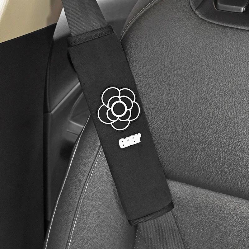 Car Seat Belt Shoulder Pads with Embroidered Heart Design,Automotive Interior Accessories, Seat Belt Cover Shoulder Strap