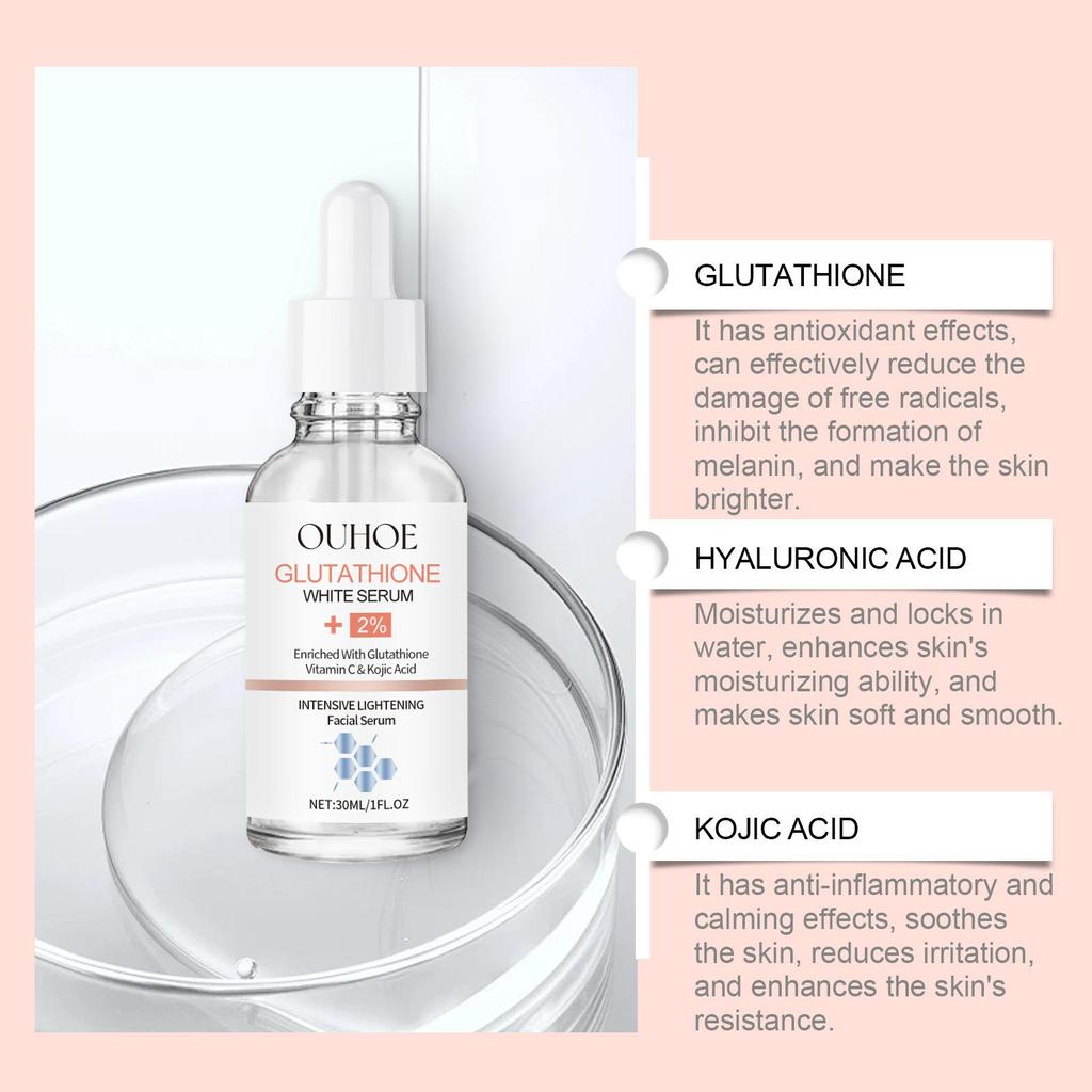 Эссенция глутатиона койевой кислоты уменьшает морщины, глубоко увлажняет и отбеливает кожу, косметическая эссенция