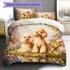 Beautiful Poodle Pattern Bedding Home Decoration Birthday Gift (1 * duvet cover + 2 * pillowcase, without core)