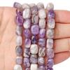 1 шт., квадратные бусины из натурального камня с аметистом, в форме трубки, свободные бусины-разделители для изготовления ювелирных изделий, браслет ручной работы, фурнитура для ожерелья 8x12 мм