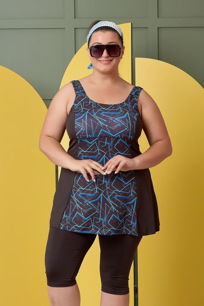 Женский стильный купальник большого размера, леггинсы с рисунком больших размеров и шорты