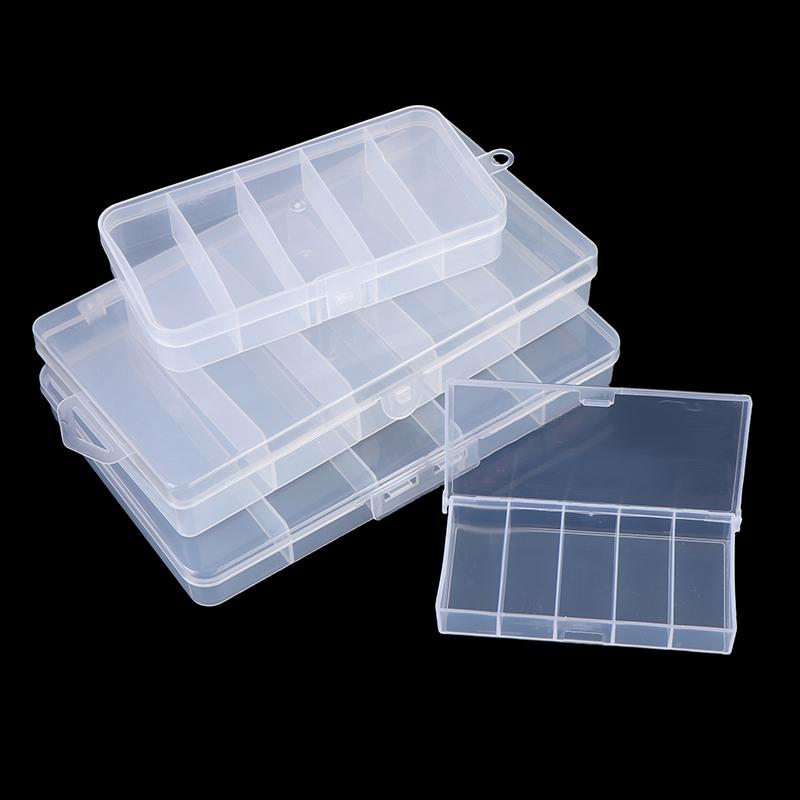5 Compartment Clear Plastic Lure Storage Case for Fly Fishing Spoons Hooks Baits Tackle Box