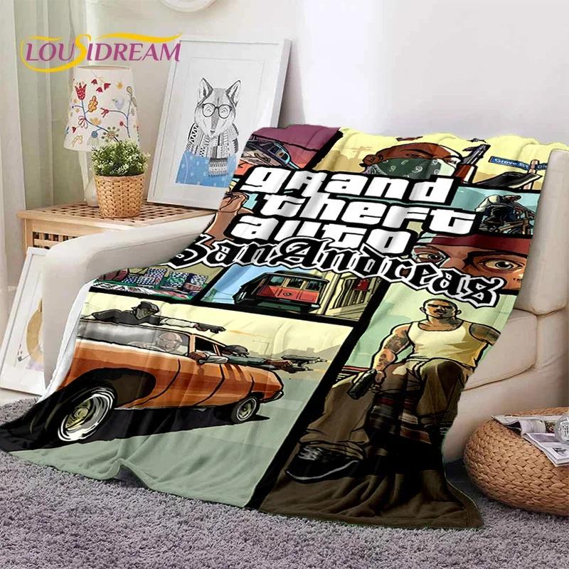 GTA Game Grand Theft Auto Gamer Soft Flannel Blanket for Beds Bedroom Sofa Picnic,Throw Blanket for Cover Outdoors Leisure Gift