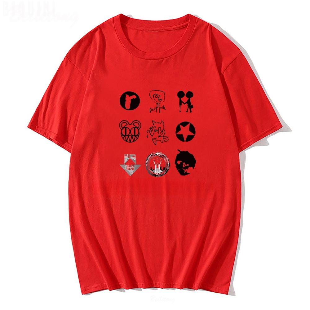 2025 Новая летняя повседневная футболка с коротким рукавом с принтом, хлопковая, обычного кроя, с круглым вырезом, дышащая, свободная, унисекс, мужская, женская одежда
