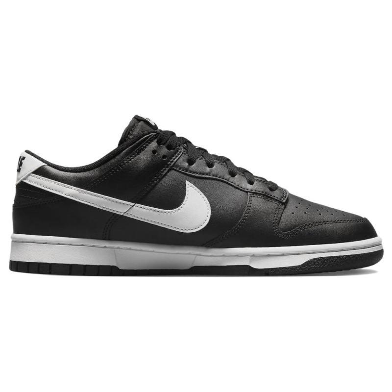 Nike Dunk Leather Trendy Retro Low-top Sneakers Men's Black DV0831-002