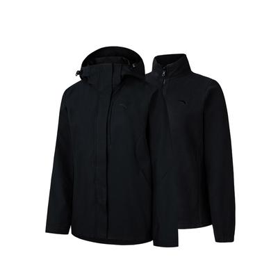 Тренировочная серия однотонная куртка на молнии с капюшоном удобная дышащая повседневная ветрозащитная водонепроницаемая женская куртка базовая-черная 962447602-4