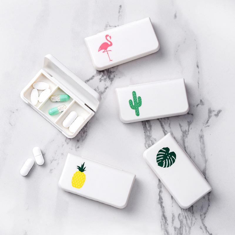 Portable Pill Box With 3 Compartments Cute Pattern Sealed Lid Perfect For Travel Outdoor Daily Medicine Use