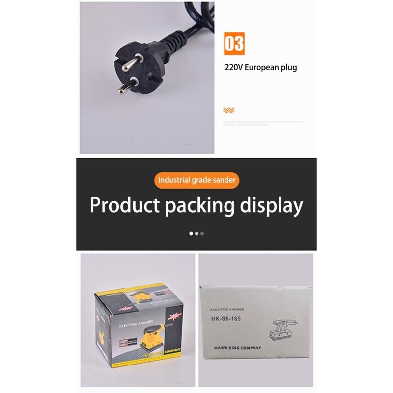 Electric Random Orbital Sander Rectangular Powerful Low Vibrations 11000RPM For Woodworking Polishing Carpentry