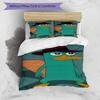 3pcs Phineas and Ferb5 Design Cover Set - HD Printed Bedding with 1 Cover and 2 Pillowcases - Perfect for Home and Dorm Decor