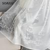 1 PC Embroidered White Tulle Curtain Popular Elegant European Design Nuan Series