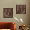 2pcs/set Board Wall Sticker Home Decoration Hollow Wall Sticker Creative Wooden Wall Hanging 3D 3 Colors