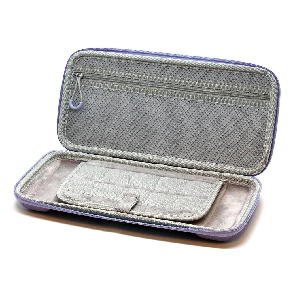 Eramd Switch 2 Slim Hard Pouch + 2m Magnetic Cable + Analog Stick Covers (3-Piece Set, Lavender)