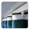 Wave Curtain Tape with a holder every 107mm, 1 meter, Black