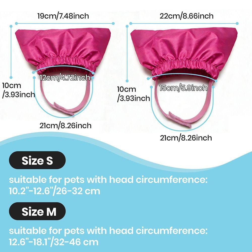 Reusable Pet Shower Cap Adjustable Waterproof Headgear Premium Bath Ear Covers Dog
