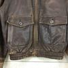 US NAVY Genuine Leather TYPE G-1 Flight Jacket Men's L Dark Brown Made in Korea Military Bomber(USED)