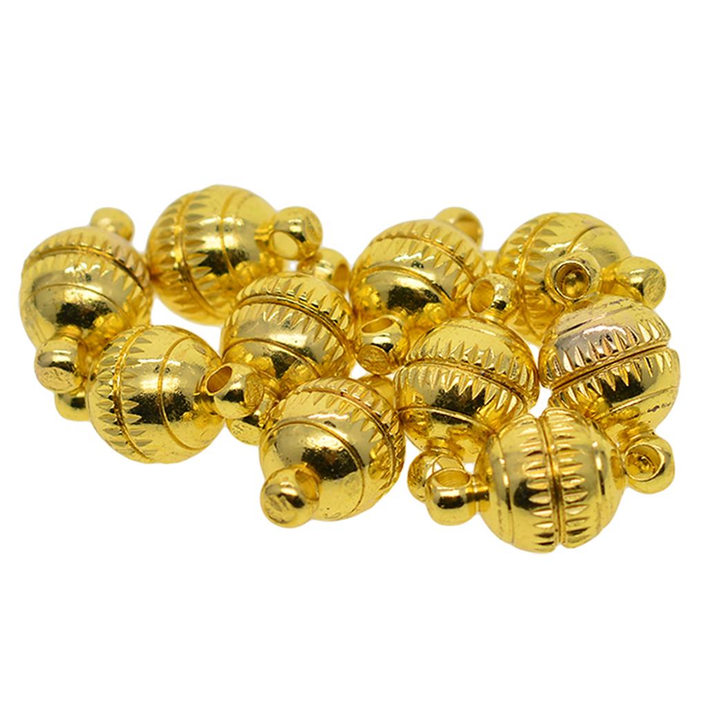 10 комплектов латунных выгравированных шариковых магнитных застежек диаметром 8 мм с выводами разъемов