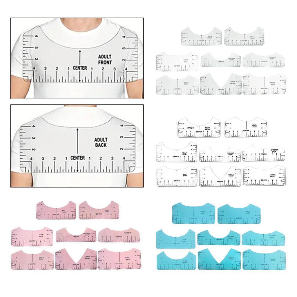 8x линеек для футболок, портативный набор, выравнивающий инструмент для всех размеров футболок, виниловых накладок, горячий пресс, швейные принадлежности для взрослых