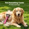 Pain-Free Pet Dematting Comb  Professional 2-Sided Undercoat Rake with Rounded Teeth Safe Grooming Brush for Sensitive Skin