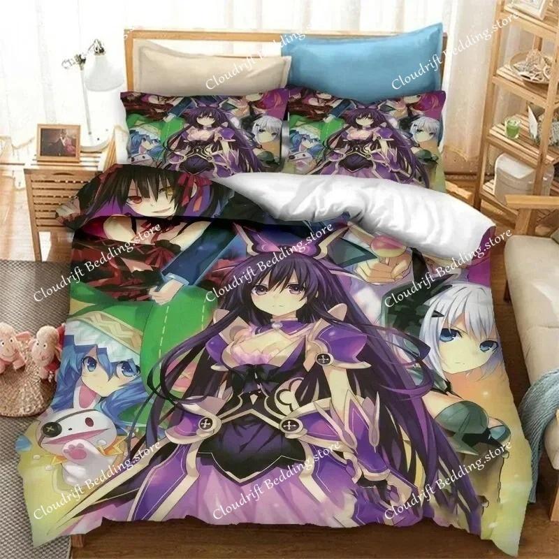 Аниме Date A Live Комплект постельного белья для мальчиков и девочек Размер Twin Queen Пододеяльник Наволочка Постельное Белье Детское Взрослое Мода Домашний текстиль Покрывало