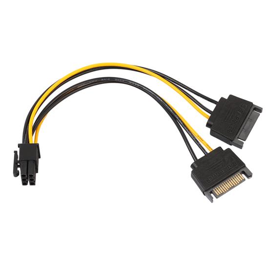 7-дюймовый 6-контактный PCI на двойной 15-контактный SATA кабель питания для карты расширения