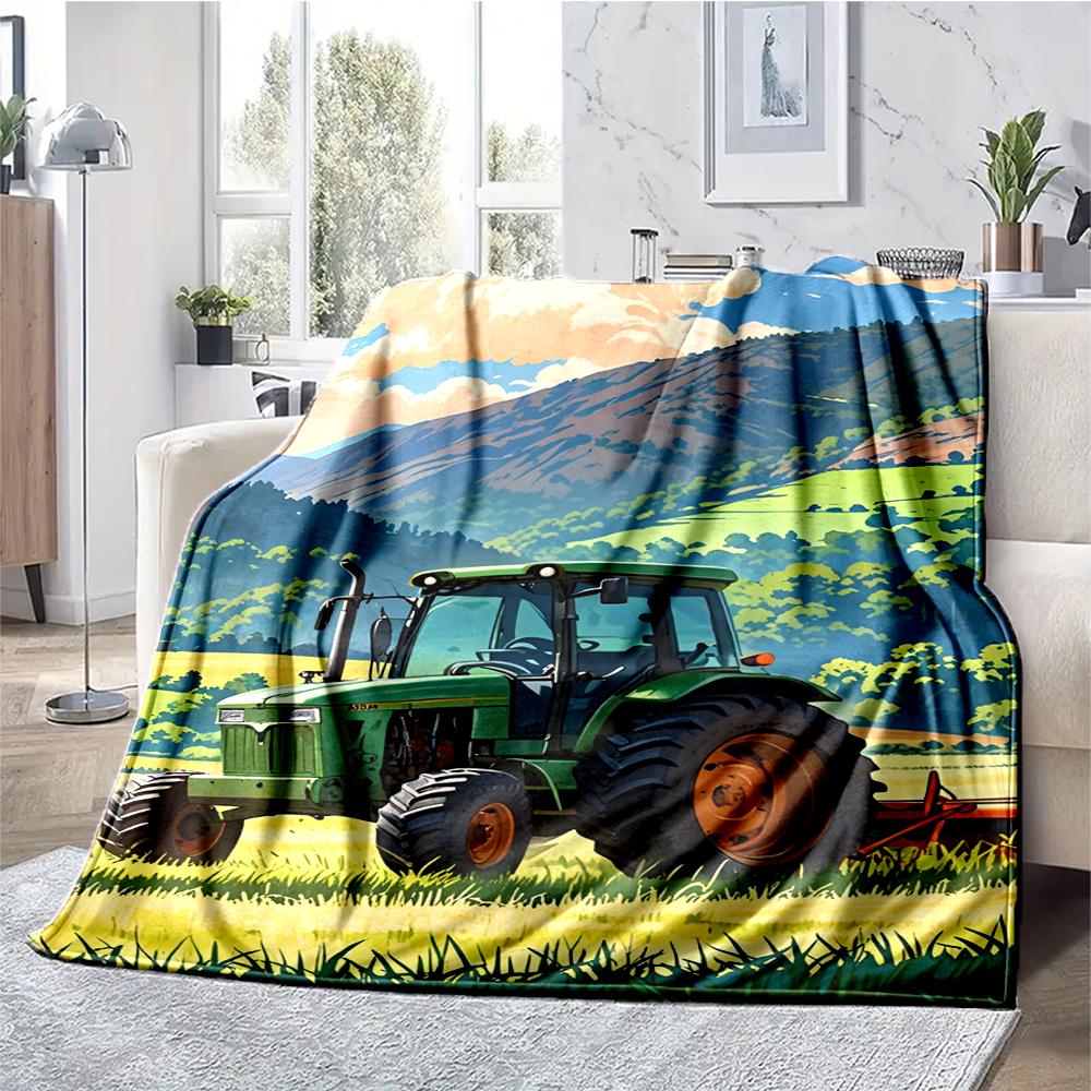 Truck Theme Printed Blanket - Perfect for Couch, Bed, Travel & Outdoor Use | Machine Washable, Cozy & Durable.