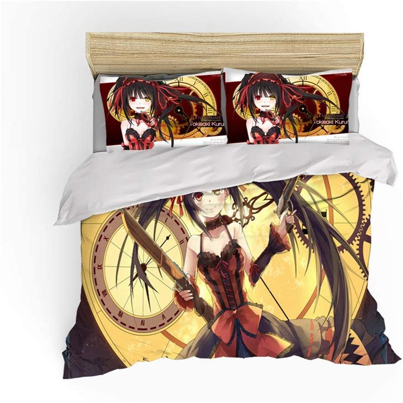3D-принт аниме Date A Live комплект постельного белья для мальчиков и девочек Twin Queen King Size пододеяльник наволочка кровать для мальчиков подростков взрослых 2/3 шт.