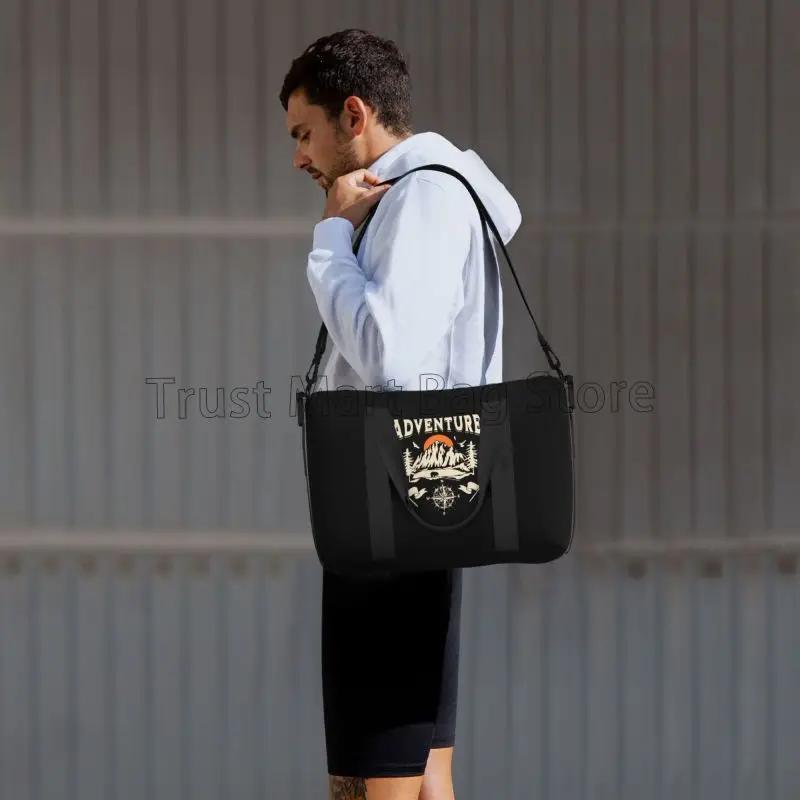 Funny Adventure Camper Pattern Travel Duffle Bag Lightweight Waterproof Weekender Overnight Bag Portable Carry on Luggage Bags