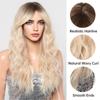 Стиль Постепенное изменение Платиновая челка из восьми символов Подстриженное лицо Длинные вьющиеся волосы Натуральный ленивый модный парик Полная прическа