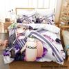 Murasaki Shion Bedding Set Single Twin Full Queen King Size Bed Set Adult Kid Bedroom Duvetcover Sets Anime Parure De Lit Bed