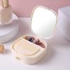 Hair Clips Storage Box With Makeup Mirror And Comb Desktop Folding Dormitory Princess Desktop Dressing Student Portable Mirror
