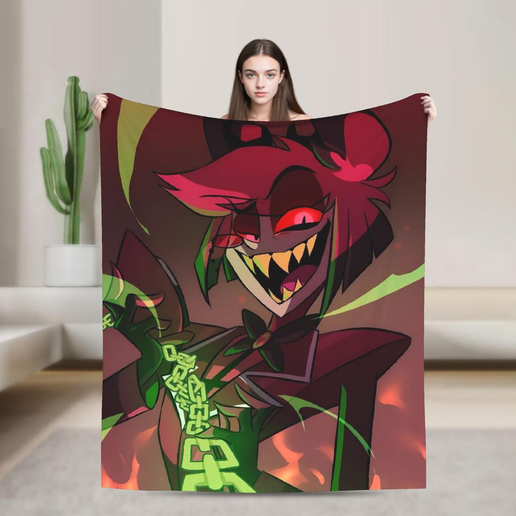 Vox Alastor Hazbin Hotels Blanket Super Soft Graphic Plush Throw Blanket For Girls Boys Living Room Flannel Bedspread Bed Cover