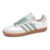 adidas Samba OG белые серебристо-зеленые женские кроссовки Cloud-White Putty-Mauve ID0492