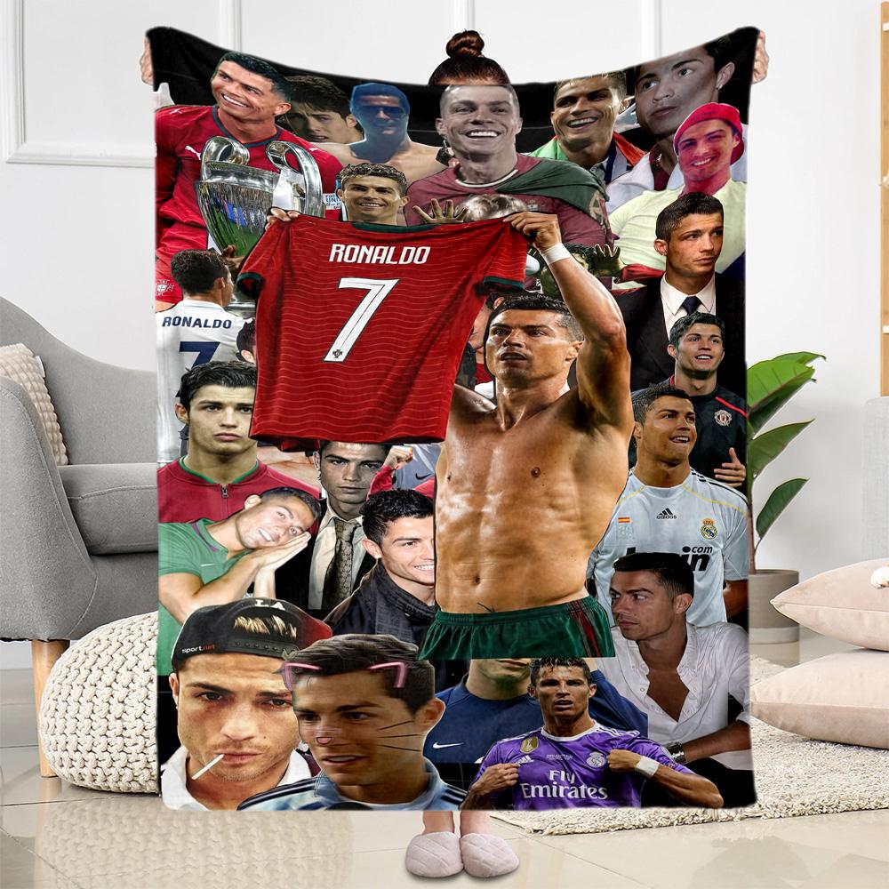 Cristiano Ronaldo Blanket Comfortable Great For Picnics Sofa Couch For All Seasons Digital Print Gift For Travel Home Birthdays