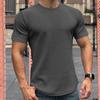 Men's Slim Fit Meteor Pattern T-Shirt - Trendy Solid Color Round Neck Short Sleeve for Summer Fitness