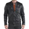 Мужская куртка из натуральной овчины черного цвета, стильная мотоциклетная куртка-бомбер, байкерская верхняя одежда MJ 194