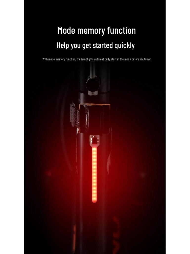 Светодиодный задний фонарь с USB-зарядкой для ночной езды на велосипеде - Крепление на ремешке и динамическая навигация