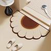 Soft Non-Slip Semi-Circular Diatom Mud Bath Mat - Quick-Drying, Absorbent Floor Mat for Bathroom & Toilet