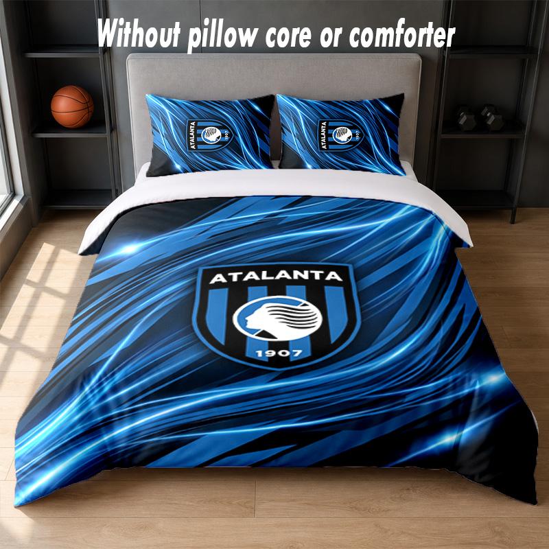 Atalanta FC Design Bed Bedding Set 1 Duvet Cover + 2 Pillowcases Soft Breathable Household Bed Linens