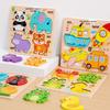 3D Wooden Puzzle Educational Toys for Ages 4-6: Animal & Transportation Shape Matching Blocks.