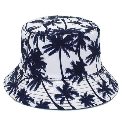Двусторонняя шляпа рыбака из кокосовой пальмы Hawaii, мужская и женская повседневная шляпа с принтом для летних путешествий и защиты от солнца