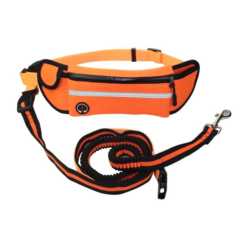 Reflective Waterproof Pet Running Waist Bag with Traction Rope
